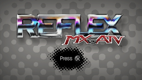 MX vs. ATV Reflex title screen for PSP